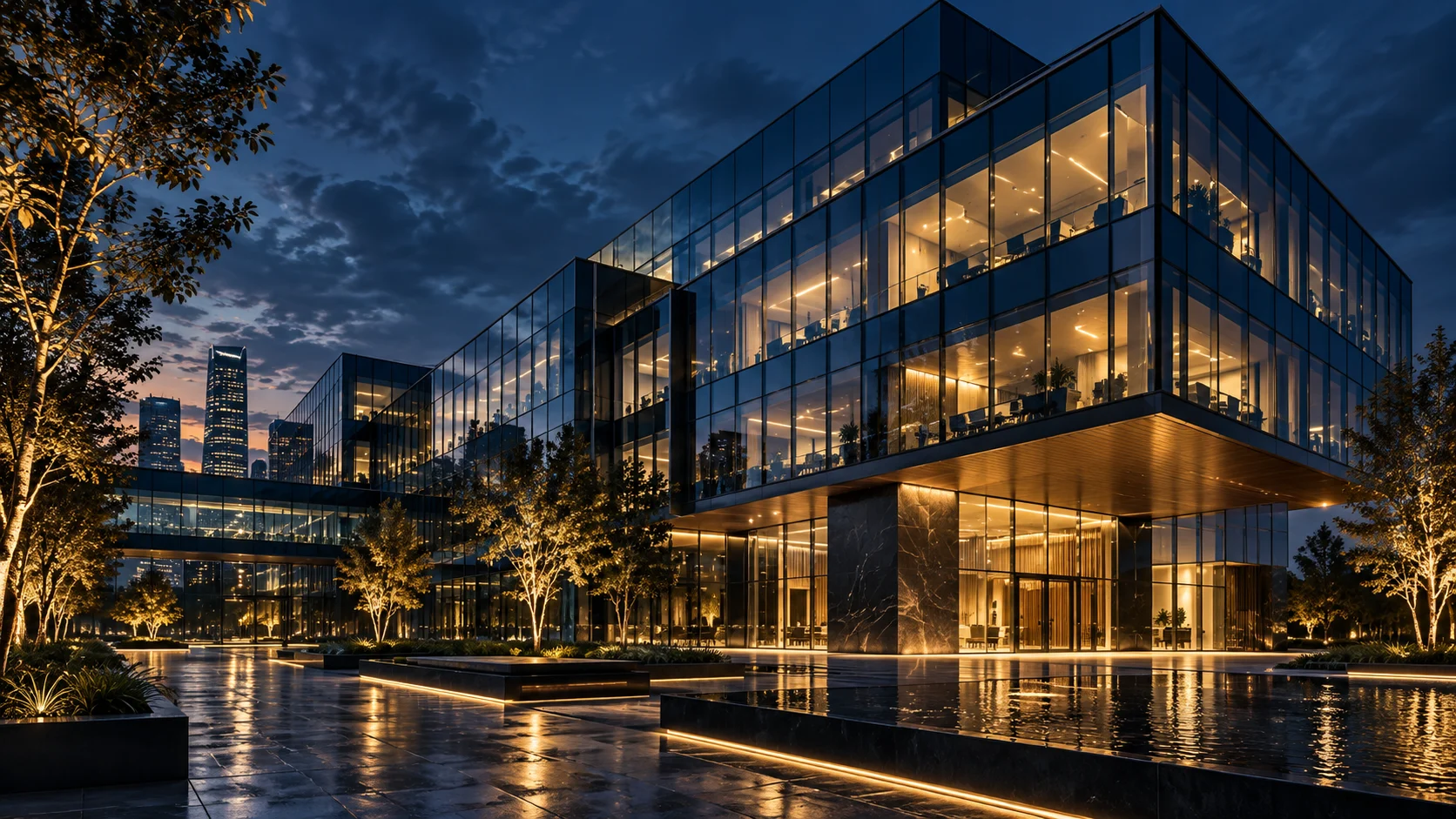 Conceptual contemporary technology office environment